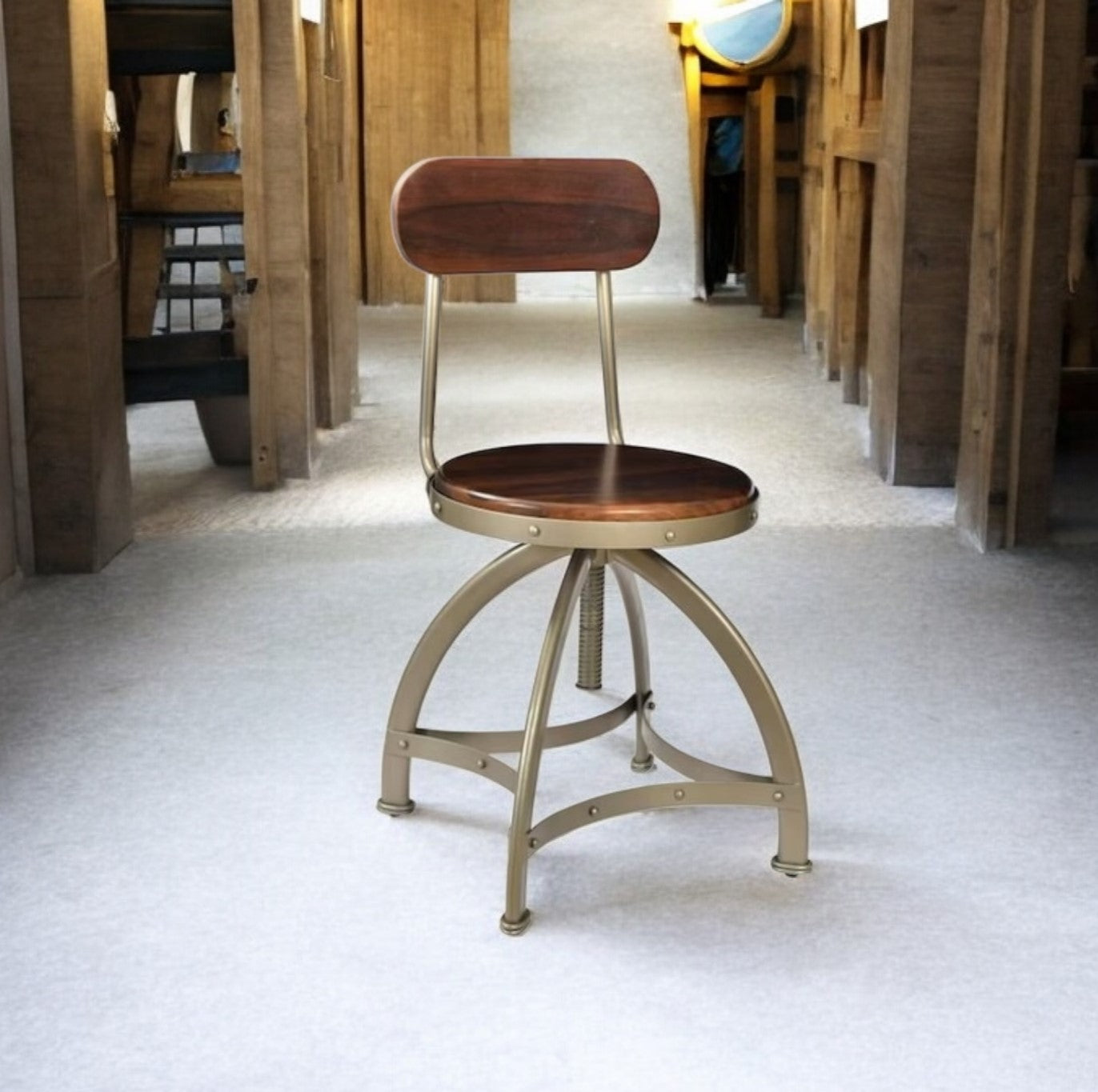 Sheesham wood Adjustable Height Chair/Stool by Jadu