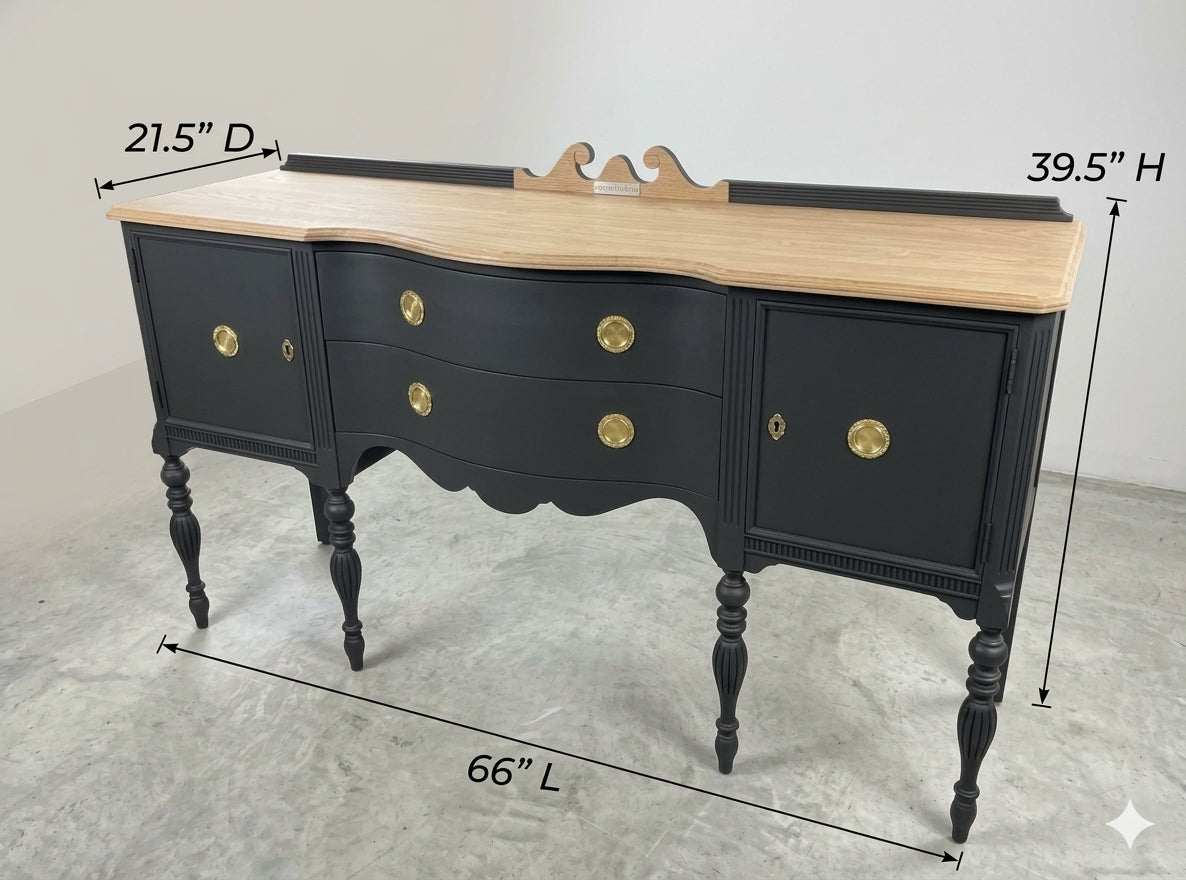 Refinished Federal Style Flame Mahogany Sideboard / Buffet