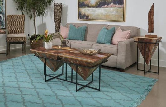 Rustic Pyramid Coffee Table, solid wood