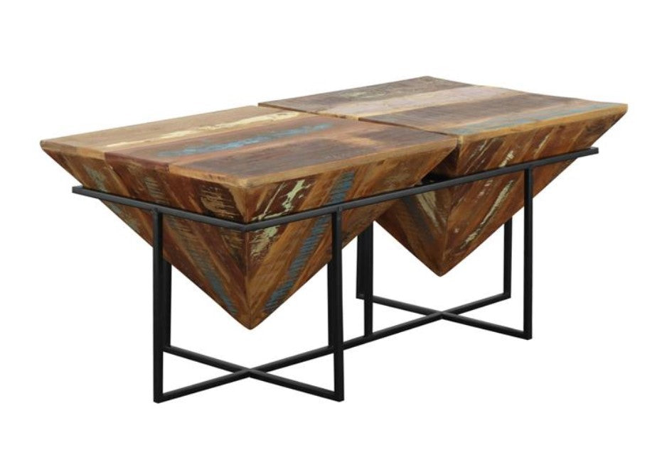 Rustic Pyramid Coffee Table, solid wood
