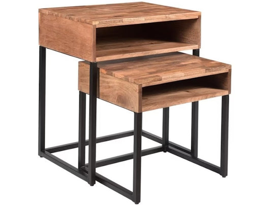 Miami Beach Acacia Nesting Tables, 2 pieces . By Jadu