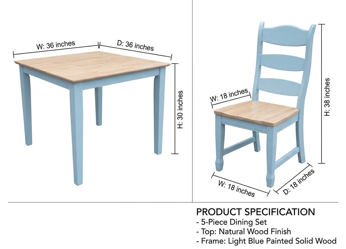 Coastal 5 piece Dinette Set